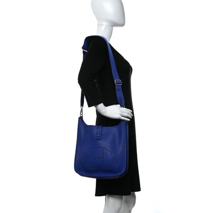 Hermes Taurillon Clemence Evelyne III PM Bleu Electrique 3 of 10