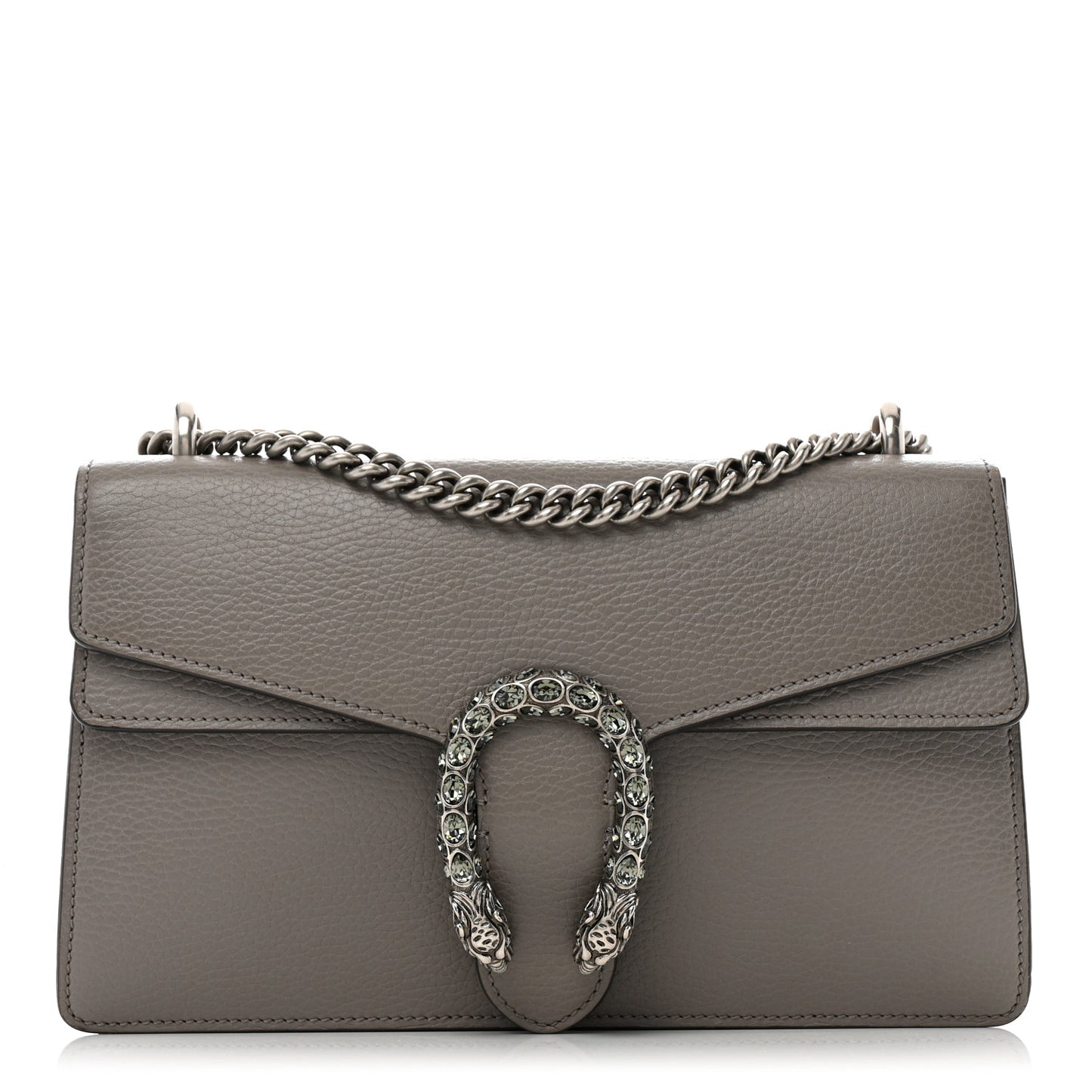 Pebbled Calfskin Small Dionysus Shoulder Bag Dusty Grey