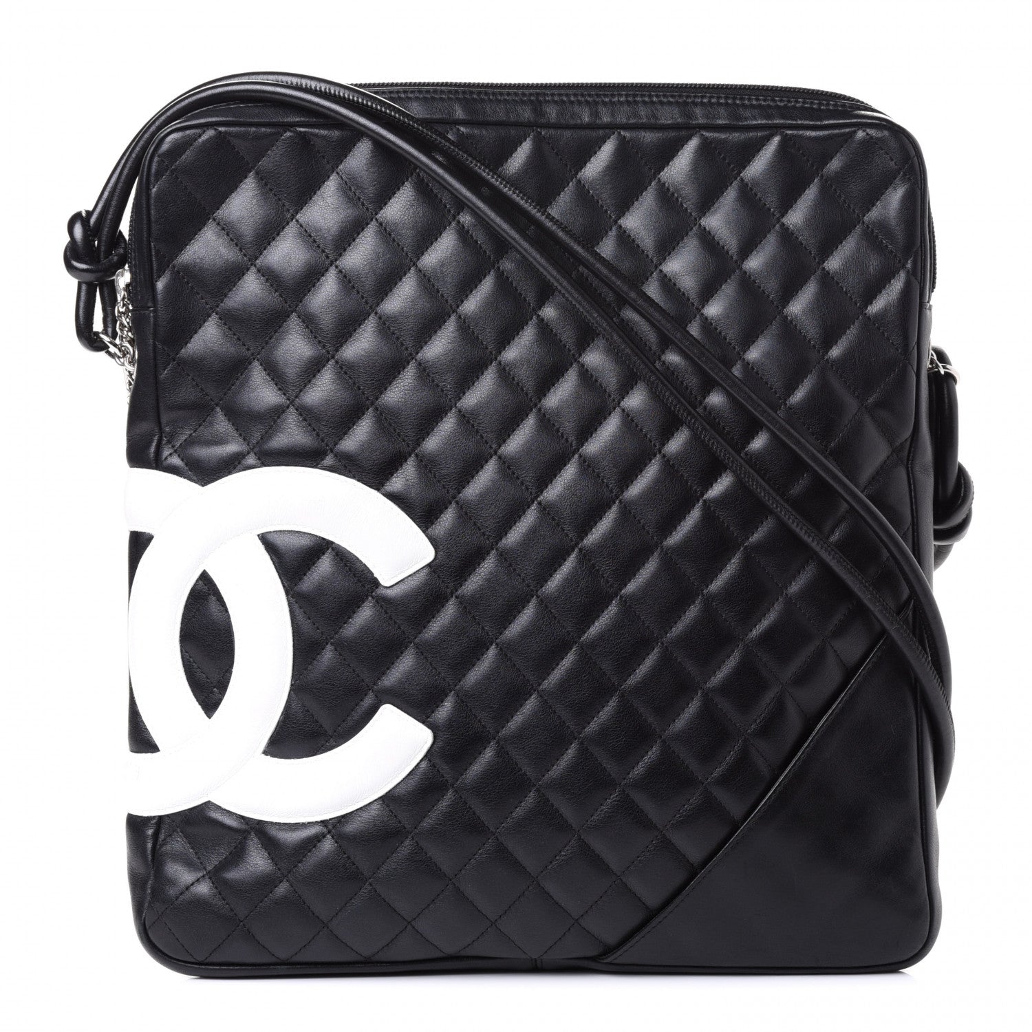 Chanel Calfskin Quilted Large Cambon Messenger Black White 1 of 4