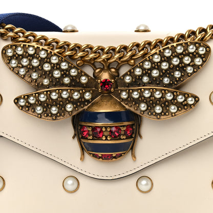 Gucci Nappa Pearl Studded Mini Queen Margaret Broadway Shoulder Bag Mystic White 8 of 12