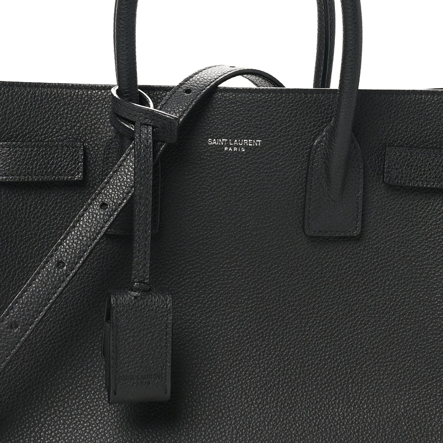 Grained Calfskin Baby Sac De Jour Black
