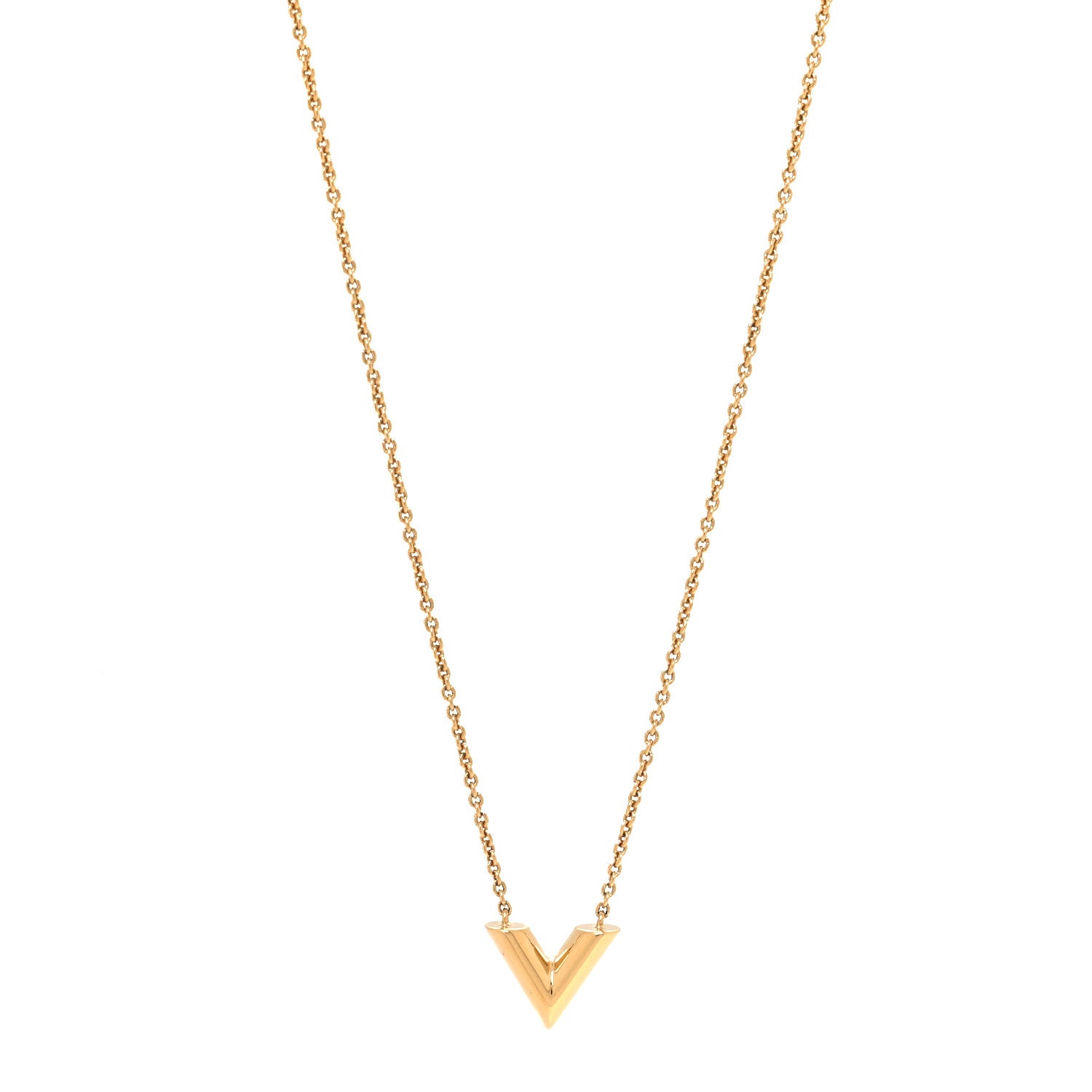 Louis Vuitton Essential V Necklace Gold 1 of 6