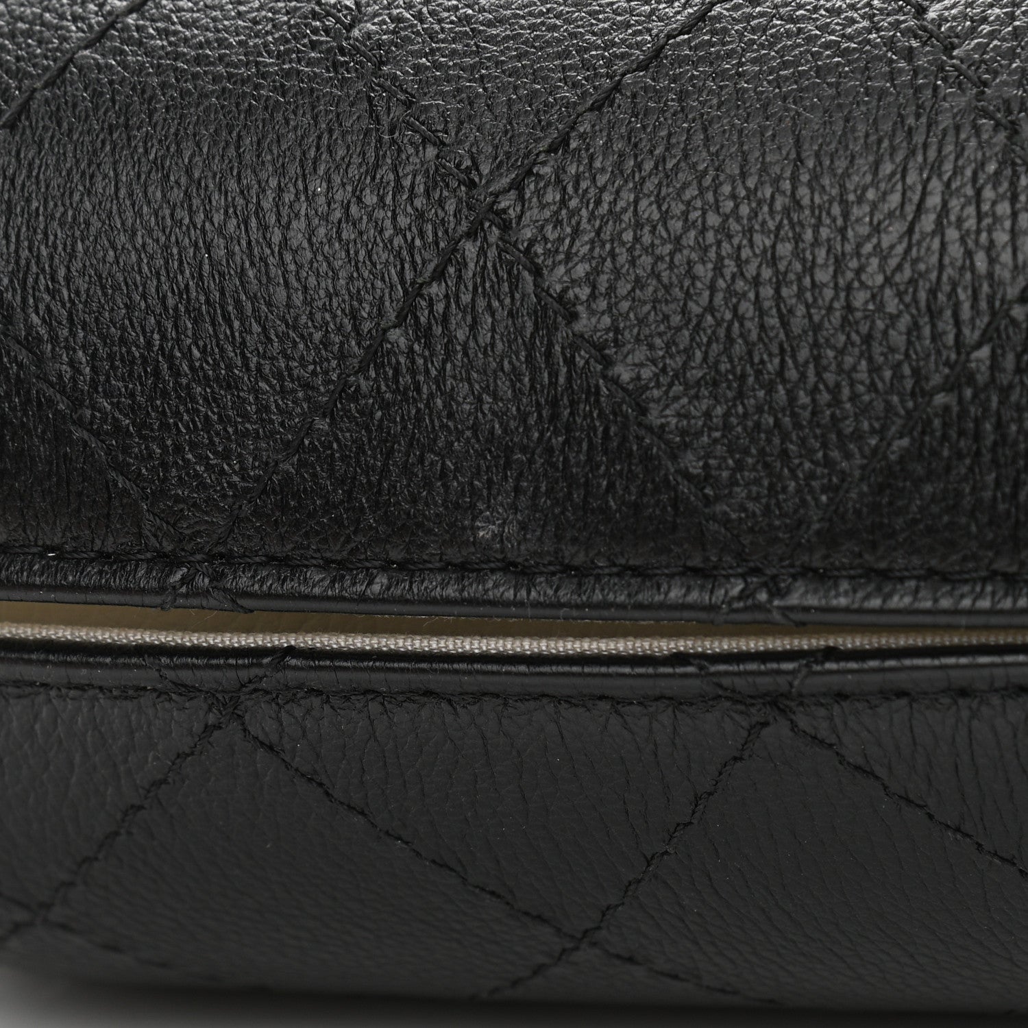 Chanel Aged Calfskin Quilted Small Gabrielle Bucket White Black 11 of 13