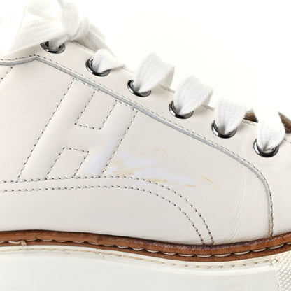 Hermes Calfskin Polo Sneakers 39 White 9 of 10
