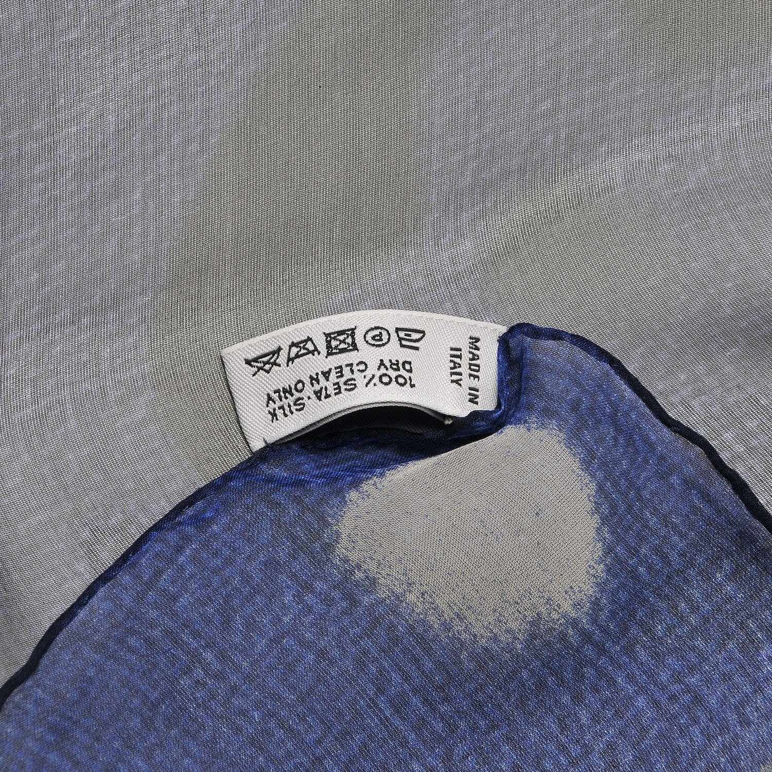Louis Vuitton Silk Floral Scarf Blue 5 of 5