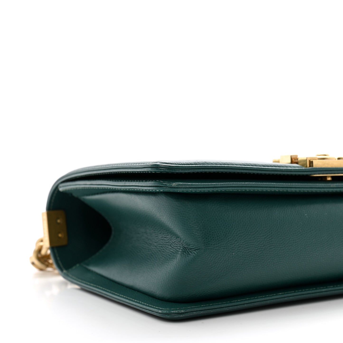 Caviar Quilted Medium Boy Flap Dark Green