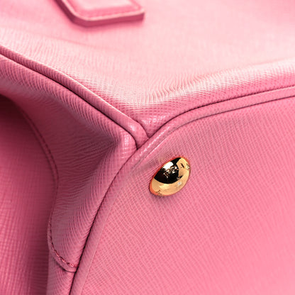 Prada Saffiano Lux Mini Galleria Double Zip Tote Begonia 10 of 11