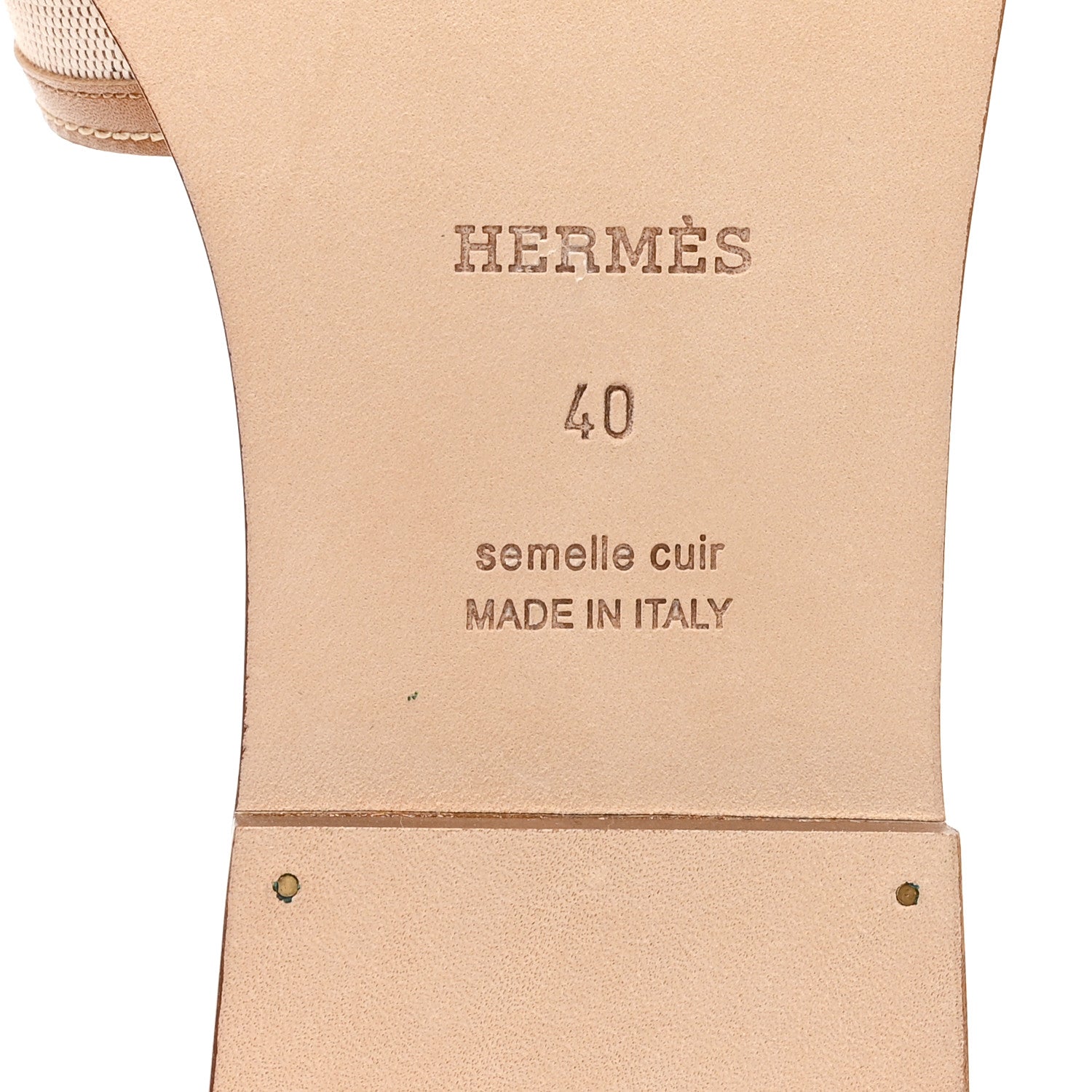 Hermes Calfskin Canvas Oran Sandals 40 Noisette Beige Dore 7 of 10