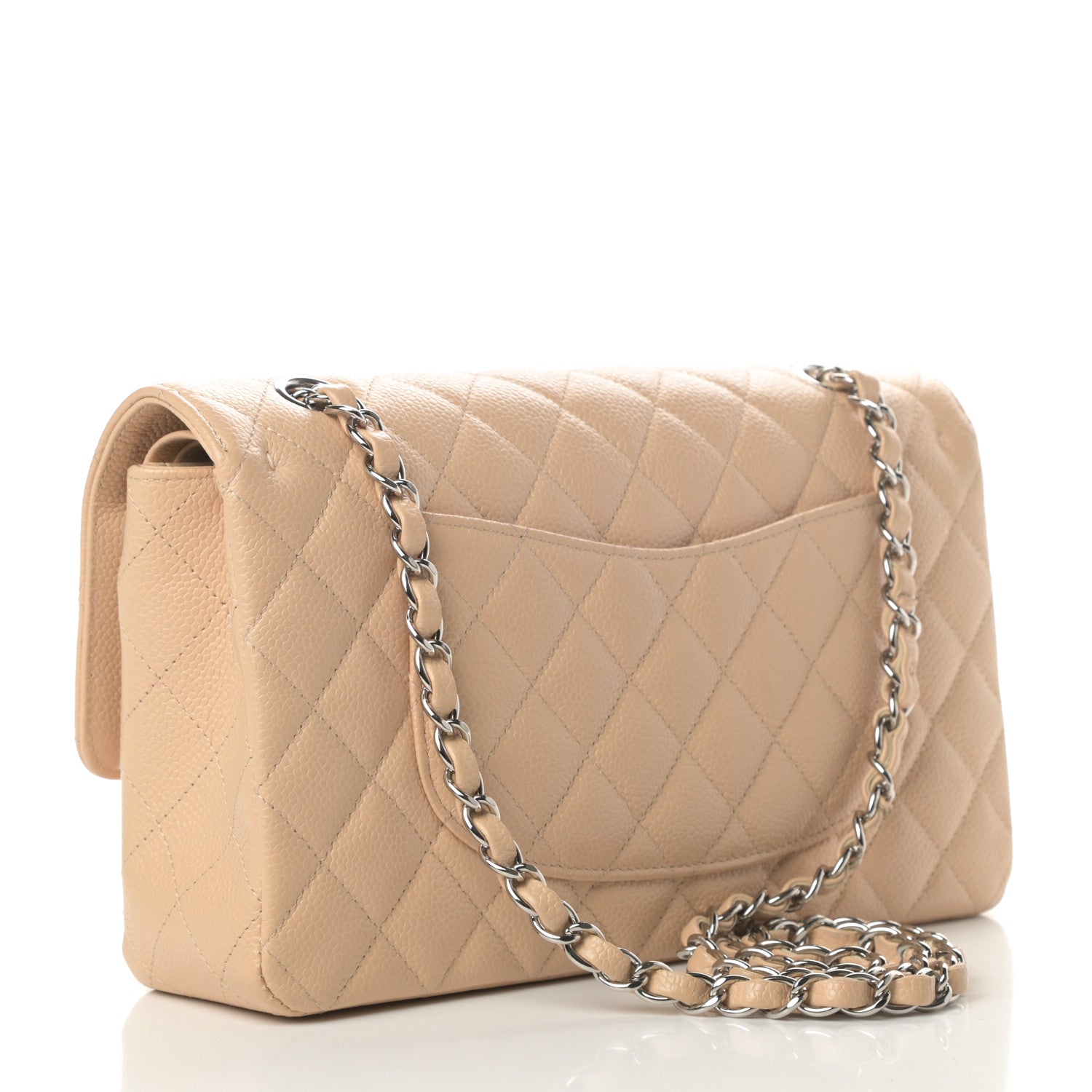 Chanel Caviar Quilted Medium Double Flap Beige 3 of 12
