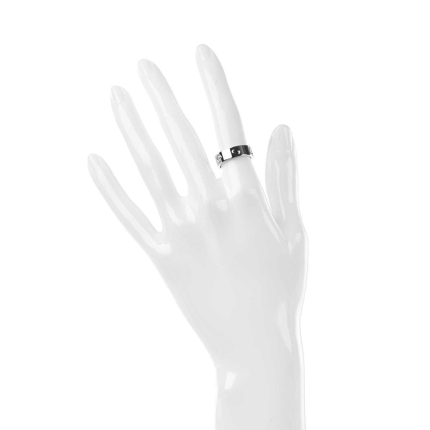 Cartier 18K White Gold 5.5mm LOVE Ring 50 5.25 2 of 5
