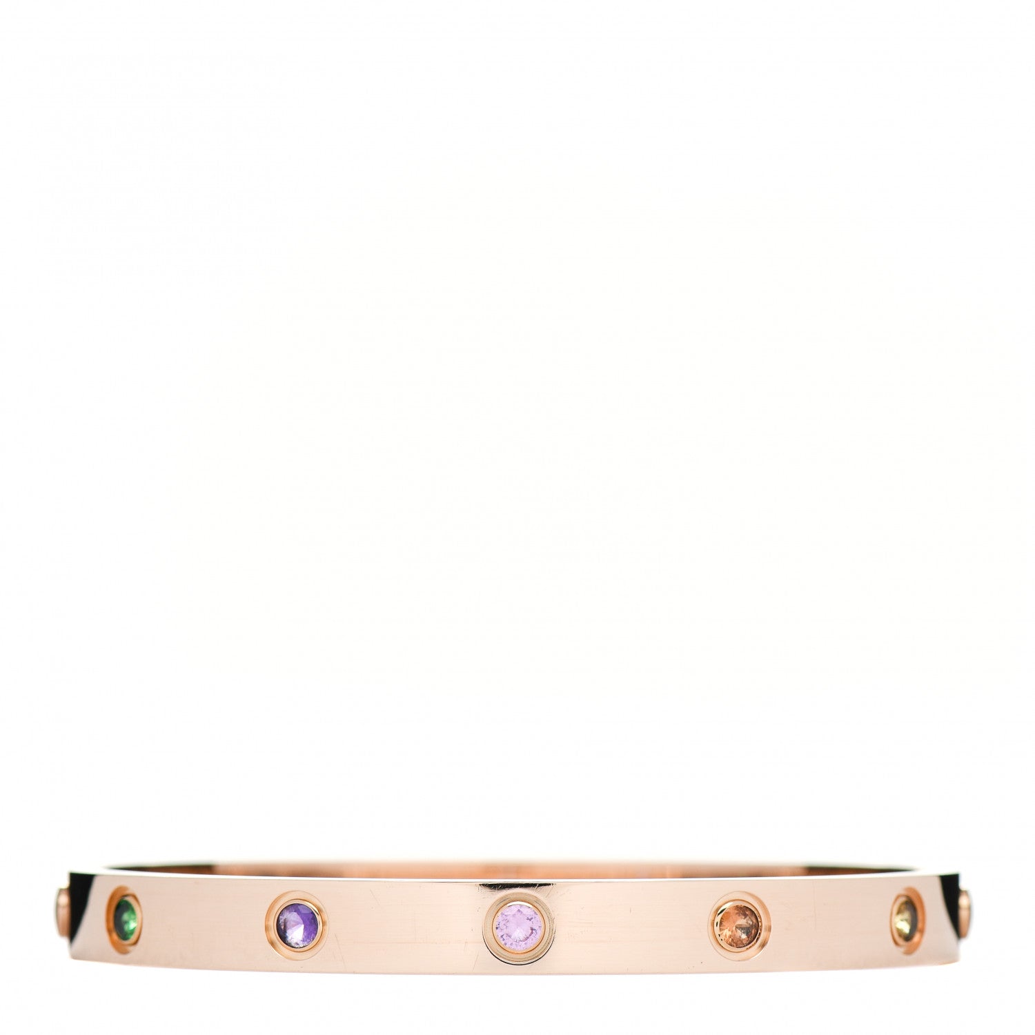 Cartier 18K Pink Gold Sapphire Garnet Amethyst LOVE Bracelet 17 1 of 5