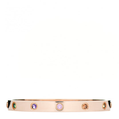 Cartier 18K Pink Gold Sapphire Garnet Amethyst LOVE Bracelet 17 1 of 5