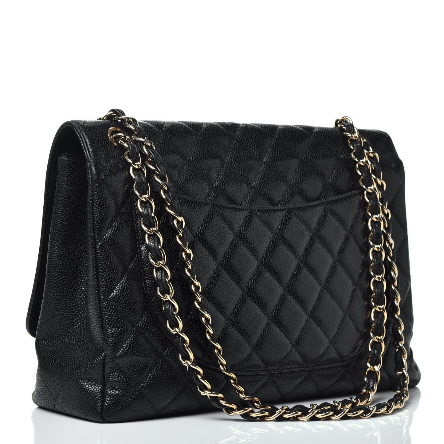 Caviar Quilted Maxi Single Flap Black