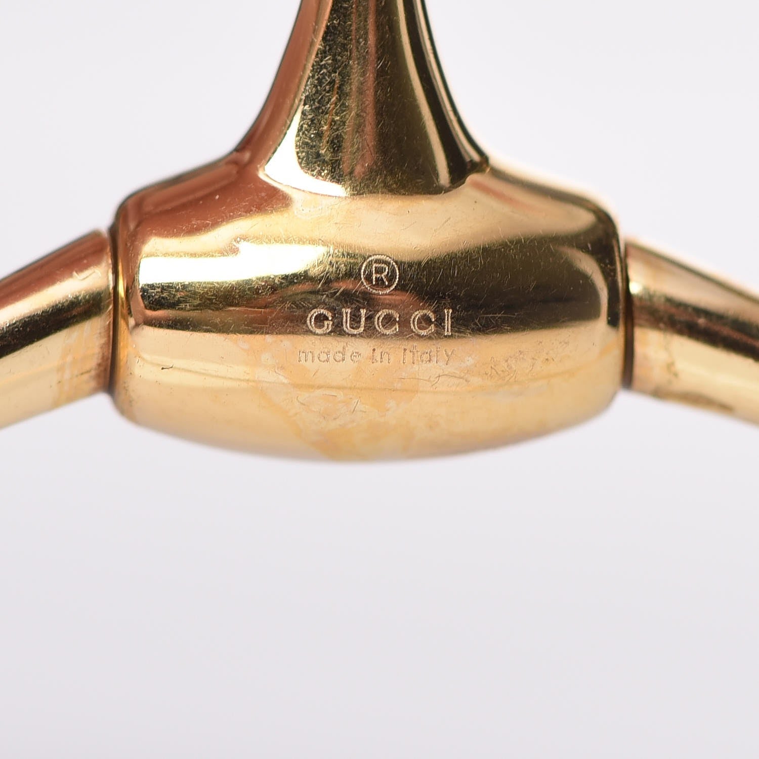 Gucci 18K Yellow Gold Horsebit Drop Hoop Earrings 4 of 7