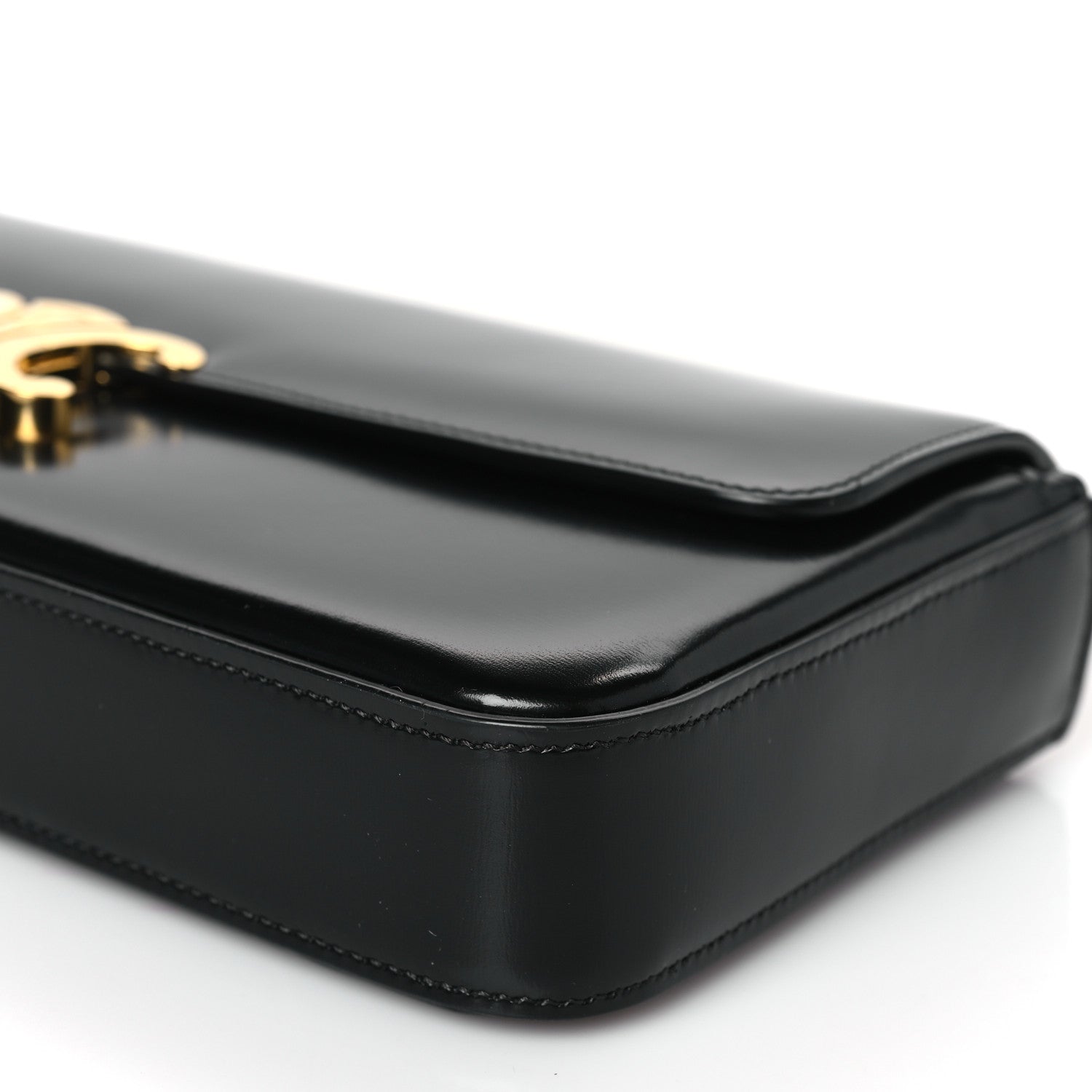 Celine Shiny Calfskin Triomphe Chain Bag Black 8 of 8