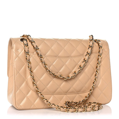 Chanel Caviar Quilted Jumbo Double Flap Beige Clair 3 of 10