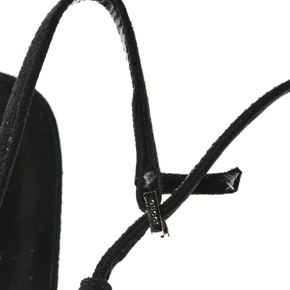 Gucci Tela Retino Kid Scamosciato Crystal GG Monogram Square G Slingback Flat 37 Black 10 of 10