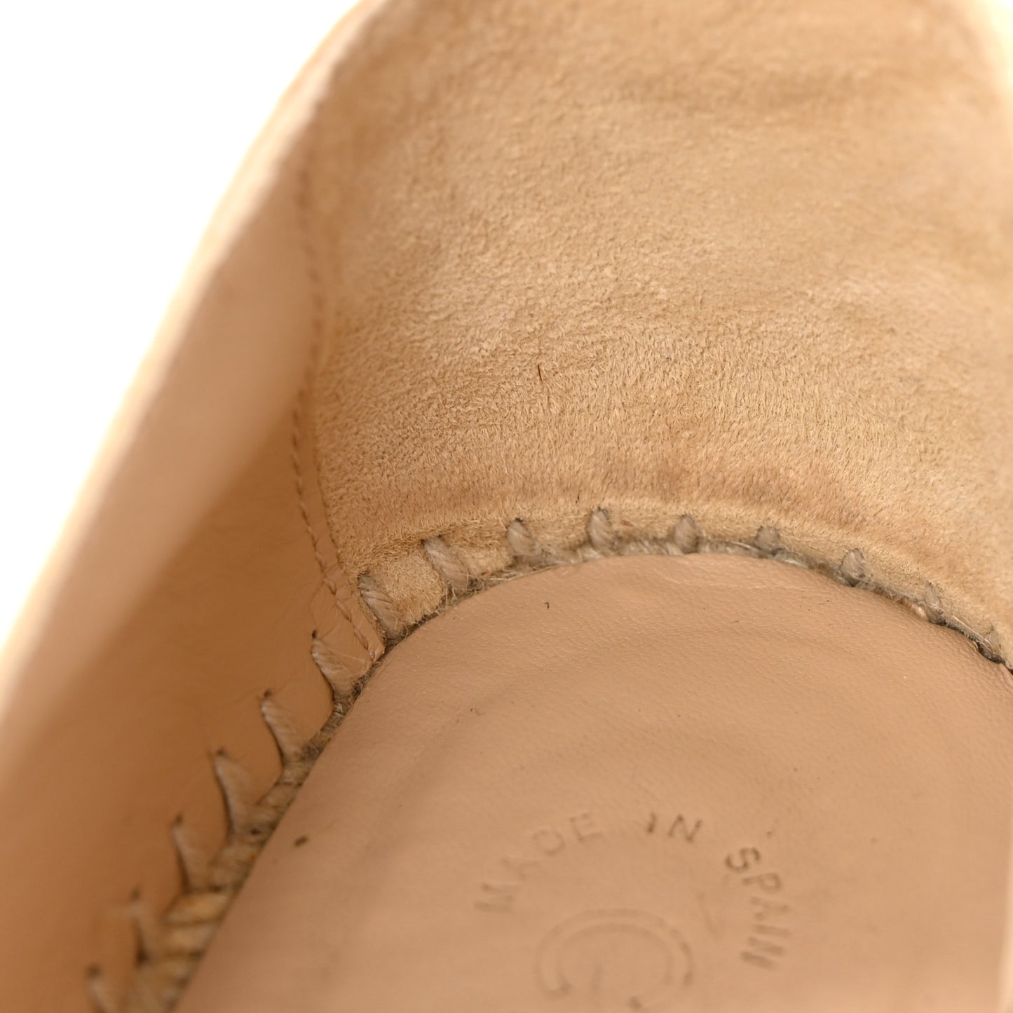 Lambskin CC Espadrilles 36 Beige Black