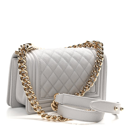 Chanel Caviar Quilted Small Boy Flap Light Grey 3 of 11