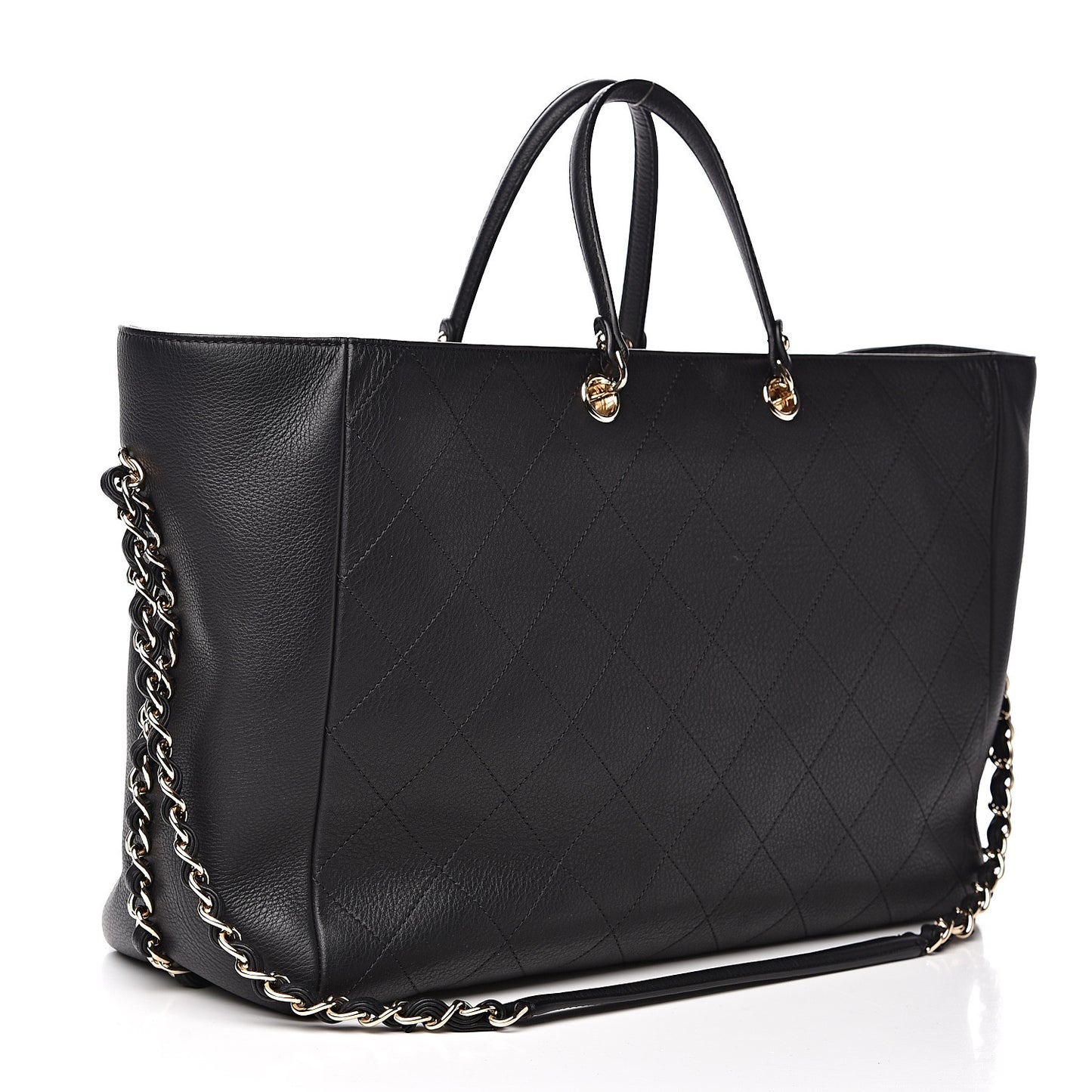 Bullskin Stitched Large Shopping Bag Black