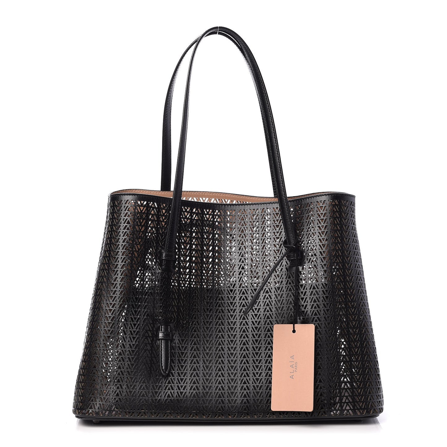 Lux Calfskin Zig Zag Laser Cut Mina 32 Bag Black