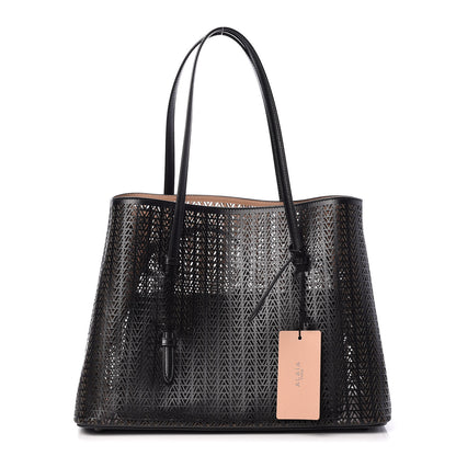Alaia Lux Calfskin Zig Zag Laser Cut Mina 32 Bag Black 1 of 10