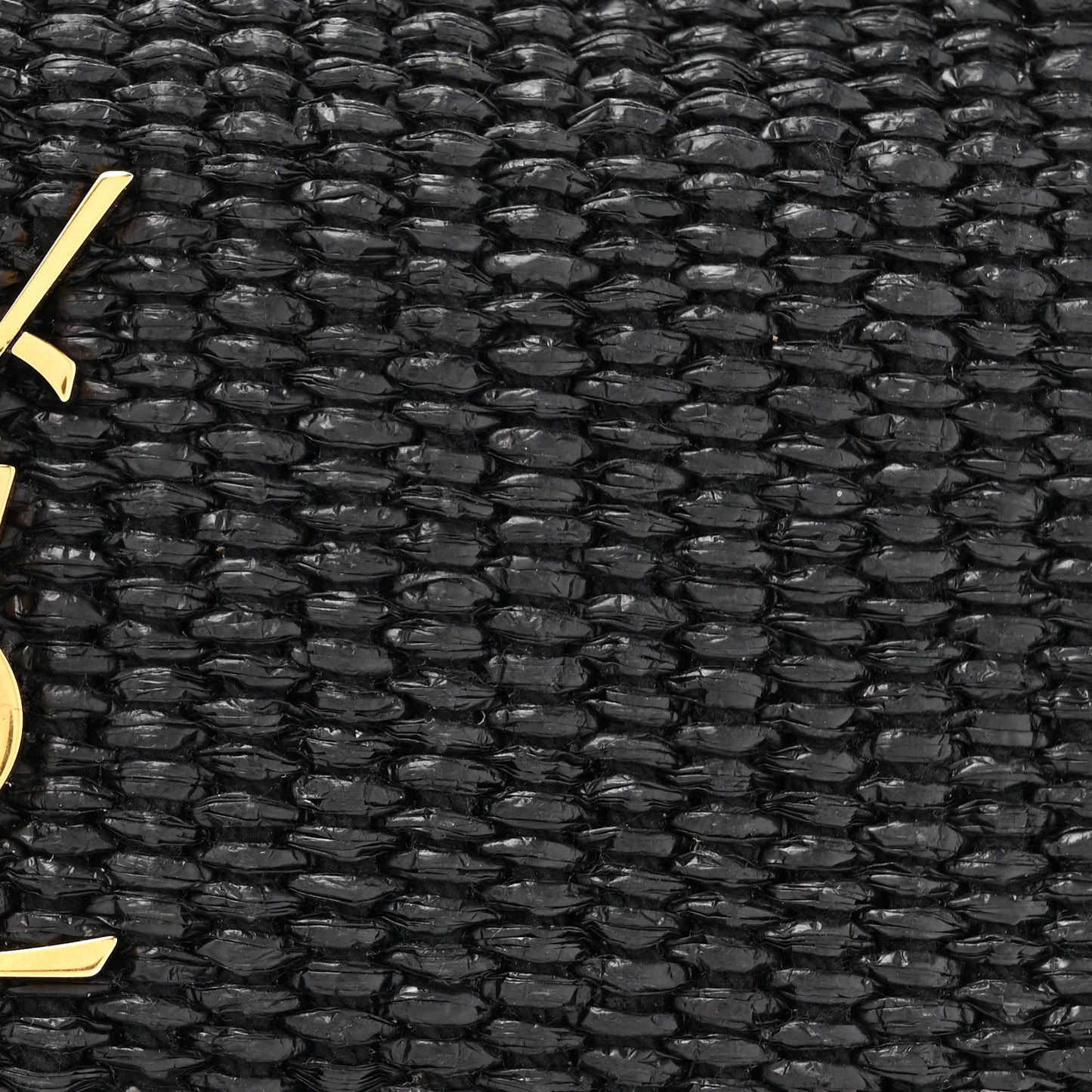 Raffia Canvas Monogram Mini Lou Camera Bag Black