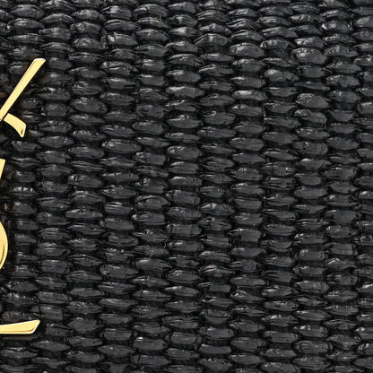 Saint Laurent Raffia Canvas Monogram Mini Lou Camera Bag Black 8 of 11