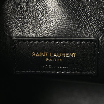 Saint Laurent Calfskin Crocodile Embossed Paris Mini Toy Shopper Tote Black 6 of 10