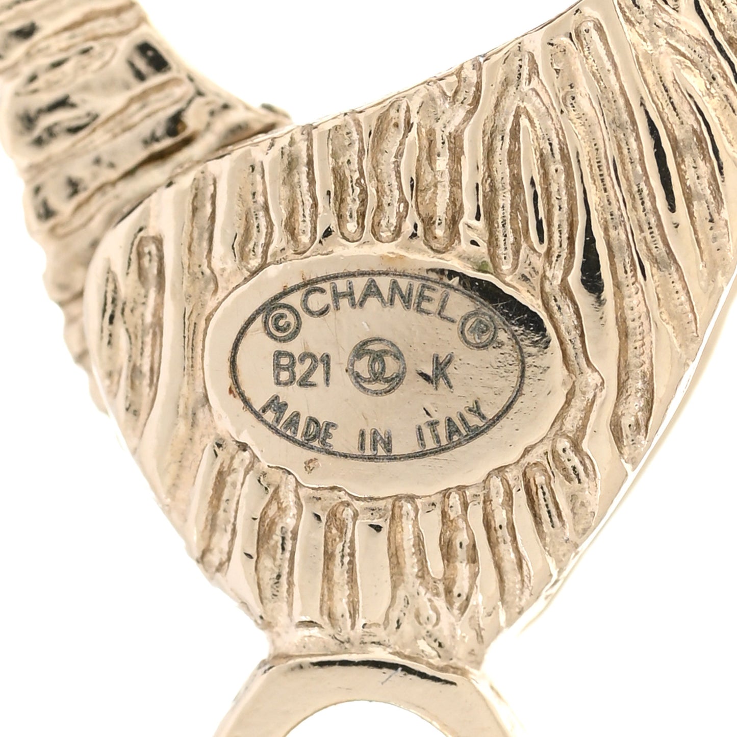 Pearl Crystal Lambskin CC Choker Gold Black