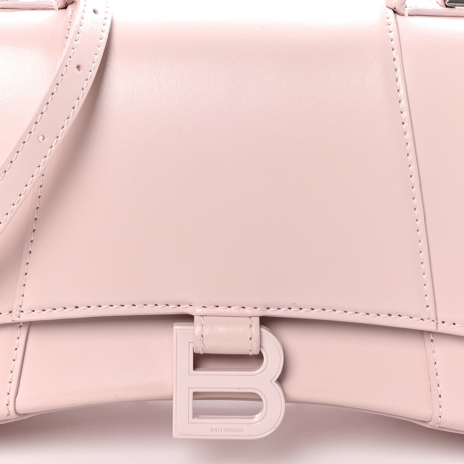 Balenciaga Shiny Box Calfskin Small Hourglass Top Handle Bag Light Rose 8 of 11