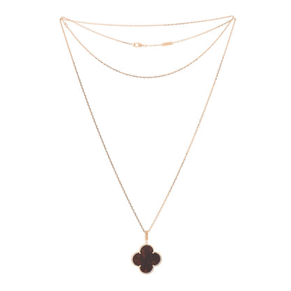 Van Cleef & Arpels 18K Rose Gold Letterwood Magic Alhambra Long Necklace 3 of 5