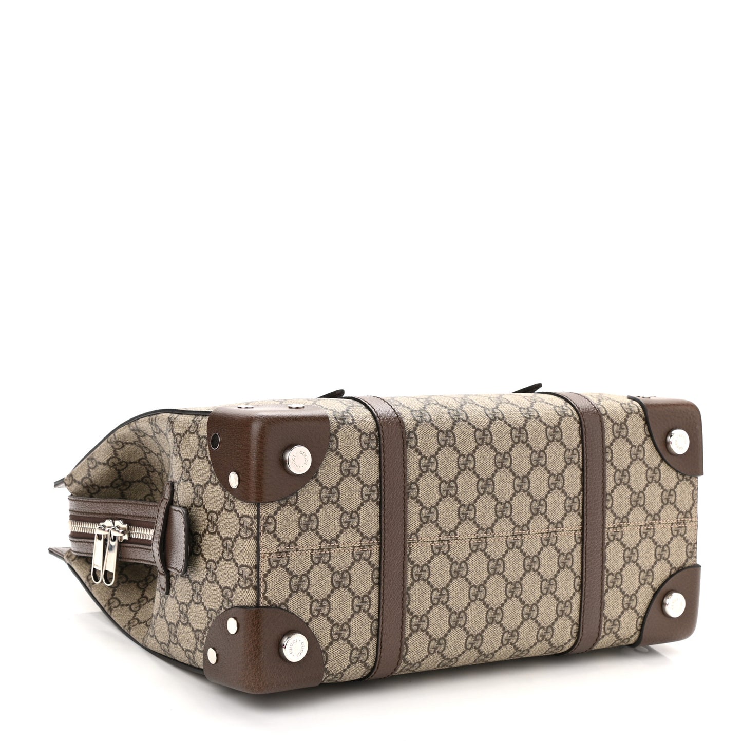 GG Supreme Monogram Textured Dollar Calfskin Medium Detail Tote Beige Ebony New Acero