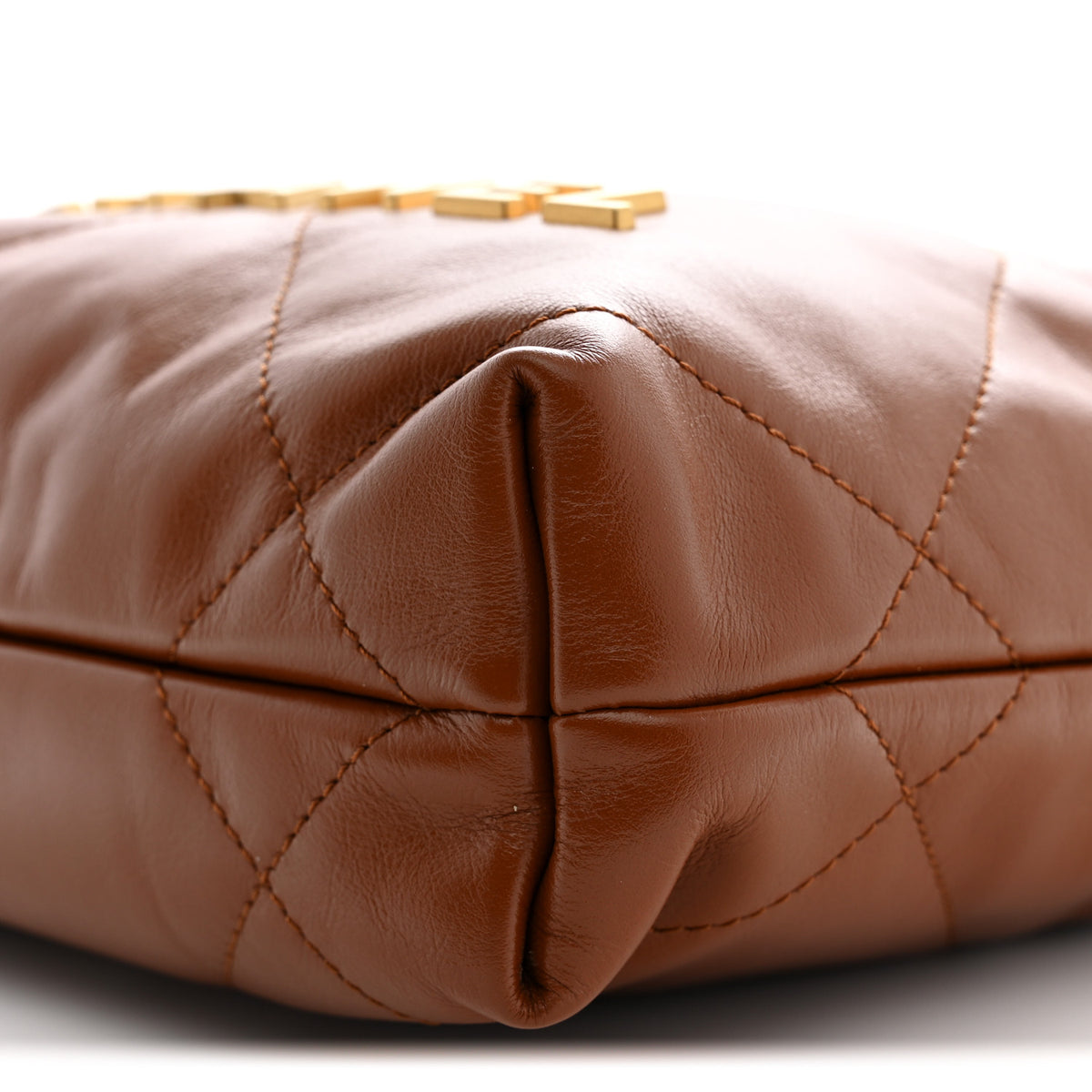 Shiny Calfskin Quilted Mini Chanel 22 Light Brown
