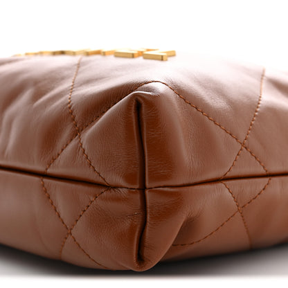 Chanel Shiny Calfskin Quilted Mini Chanel 22 Light Brown 10 of 11