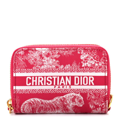 Christian Dior Technical Fabric Embroidered Toile De Jouy DiorTravel Detachable Card Holder Red 1 of 7