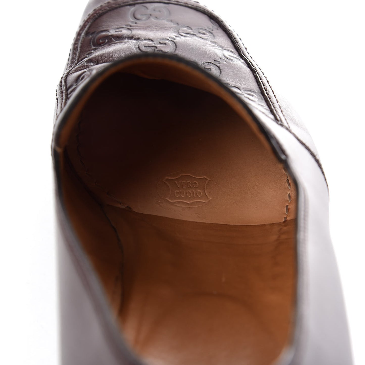 Guccissima Calfskin Mens Venetian Loafers 10.5 Brown