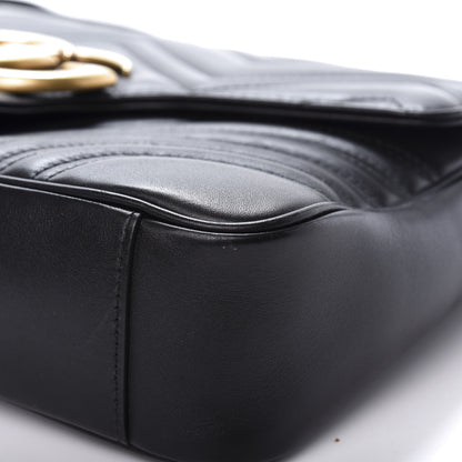 Gucci Calfskin Matelasse Medium GG Marmont Shoulder Bag Black 8 of 14
