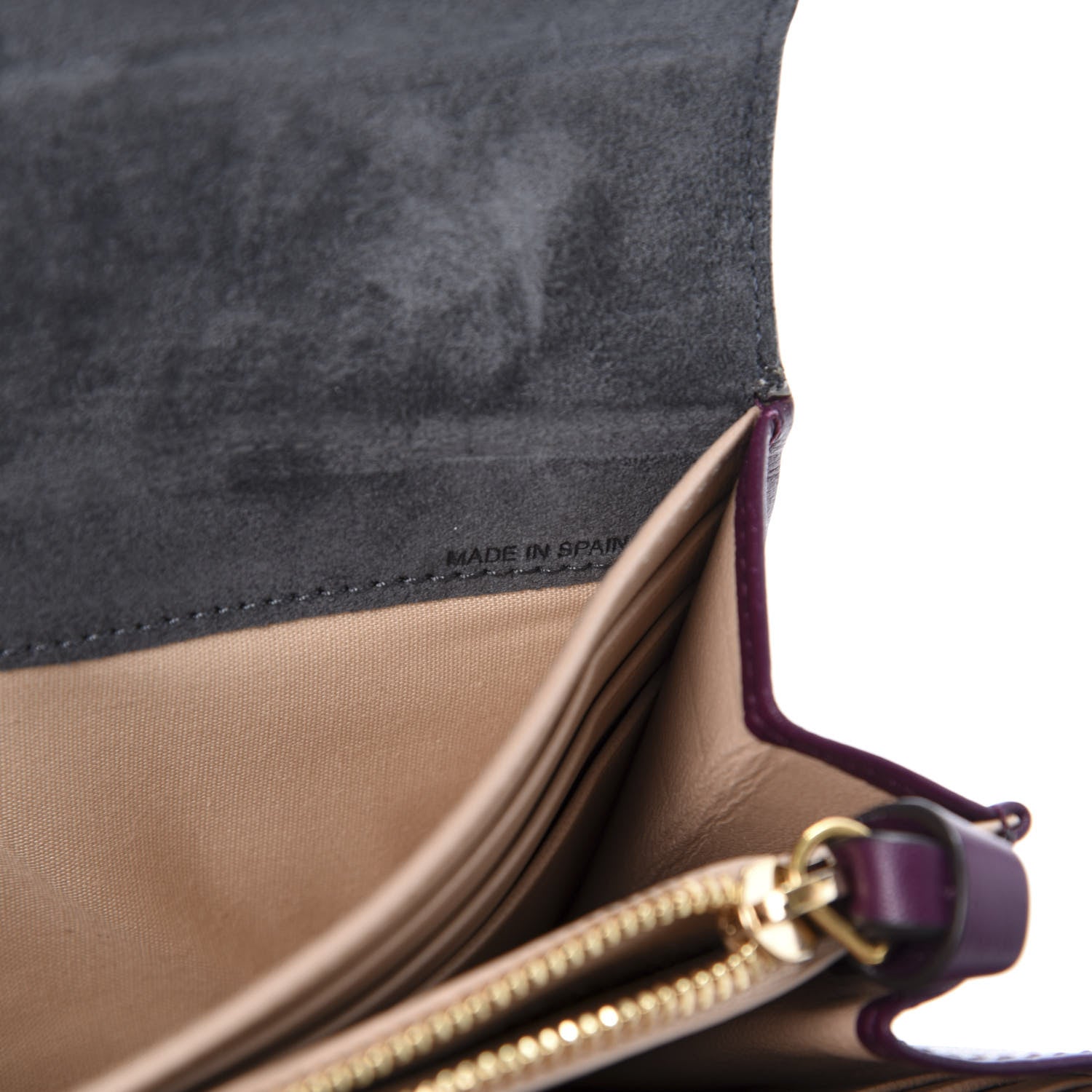 Chloe Calfskin Suede Georgia Flap Wallet Airy Grey 8 of 10