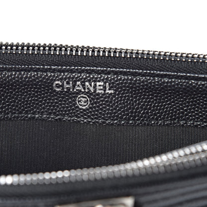 Chanel Caviar Quilted Small Boy Clutch With Chain Black 8 of 14