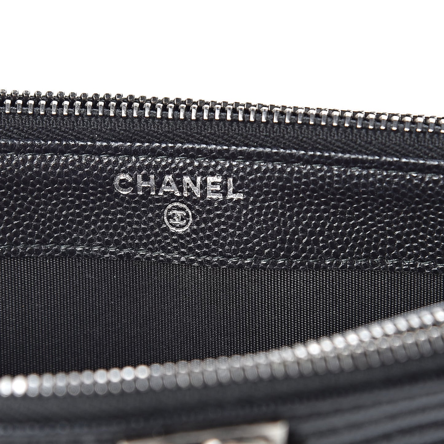 Caviar Quilted Small Boy Clutch With Chain Black