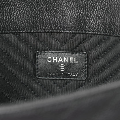 Chanel Calfskin Chevron Quilted Small Envelope Clutch Black 6 of 9