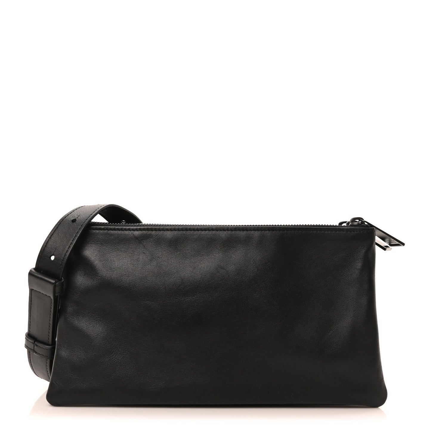 Nappa Intrecciato Triple Zip Messenger Bag Black