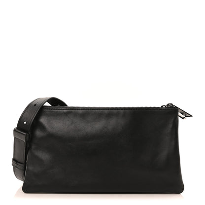 Bottega Veneta Nappa Intrecciato Triple Zip Messenger Bag Black 1 of 10