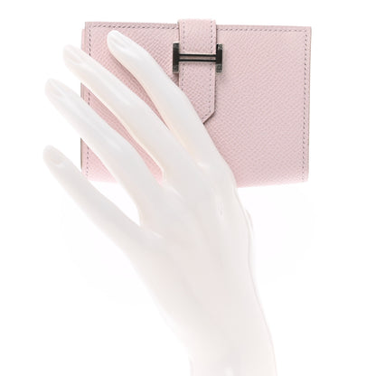 Hermes Epsom Bearn Card Holder Wallet Mauve Pale 2 of 8