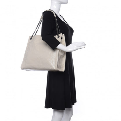 Saint Laurent Crinkled Calfskin Matelasse Monogram Niki Shopper Tote Crema Soft 2 of 10