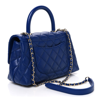 Chanel Caviar Quilted Mini Coco Handle Flap Blue 3 of 10