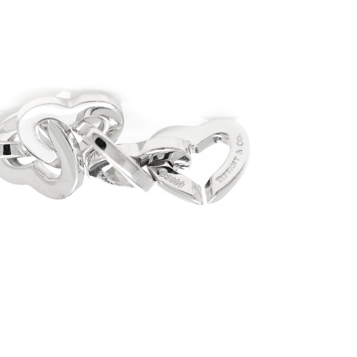 Tiffany Sterling Silver 18K Yellow Gold Heart Links Bracelet 4 of 4