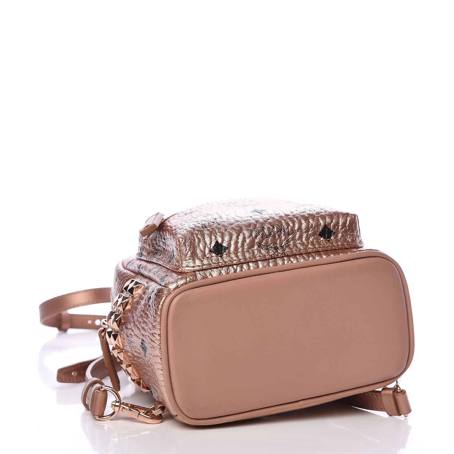 Metallic Visetos Studded X-Mini Bebe Boo Backpack Champagne Gold