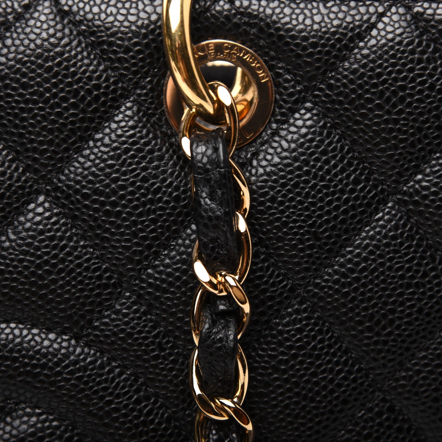 Caviar Quilted Grand Shopping Tote GST Black